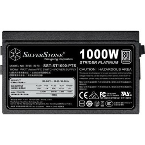 Silverstone ST1000-PTS 1000W Μαύρο Τροφοδοτικό Υπολογιστή Full Modular 80 Plus Platinum