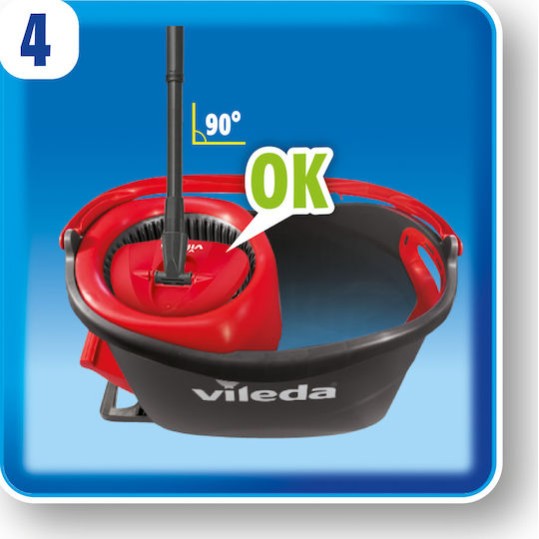 Vileda Περιστρεφόμενη Σετ Κουβάς με Σφουγγαρίστρα με Μικροίνες Easy Wring & Clean Turbo 151153