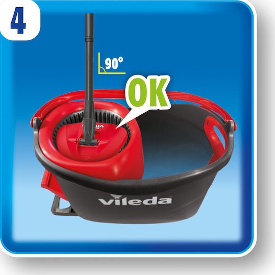 Vileda Περιστρεφόμενη Σετ Κουβάς με Σφουγγαρίστρα με Μικροίνες Easy Wring & Clean Turbo 151153