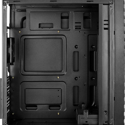 Aerocool Streak Gaming Midi Tower Κουτί Υπολογιστή με Πλαϊνό Παράθυρο και RGB Φωτισμό Μαύρο
