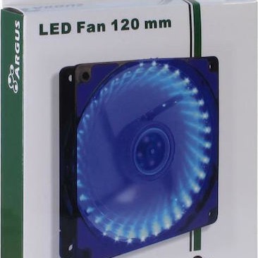 Inter-Tech L-12025 Case Fan με Μπλε Φωτισμό και Σύνδεση 3-Pin / 4-Pin Molex Μπλε