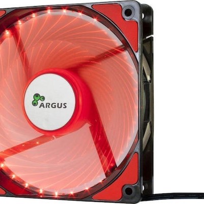 Inter-Tech L-12025 Case Fan με Κόκκινο Φωτισμό και Σύνδεση 3-Pin / 4-Pin Molex