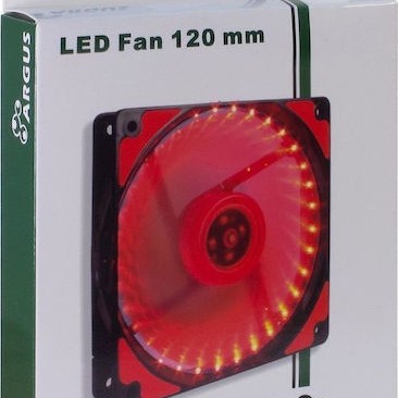 Inter-Tech L-12025 Case Fan με Κόκκινο Φωτισμό και Σύνδεση 3-Pin / 4-Pin Molex