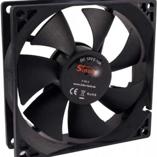 Inter-Tech F-92-S Case Fan με Σύνδεση 3-Pin