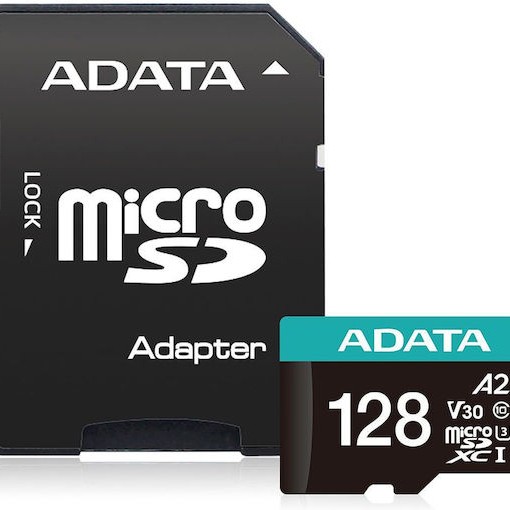 Adata Premier Pro SDXC 128GB Class 10 U3 V30 A2 UHS-I με αντάπτορα