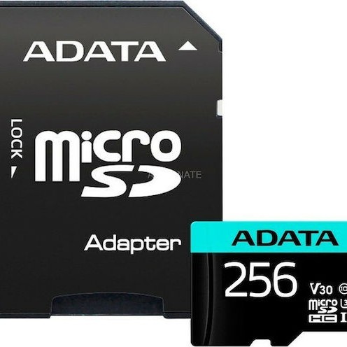 Adata Premier Pro microSDXC 256GB Class 10 U3 V30 A2 UHS-I με αντάπτορα