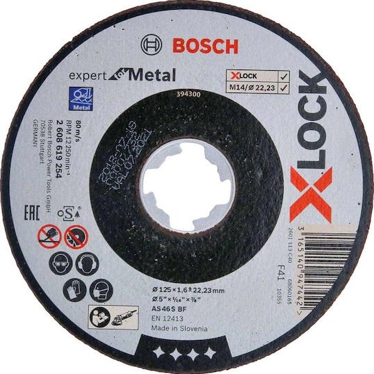 Bosch X-Lock Expert Δίσκος Κοπής Μετάλλου 125mm 2608619254