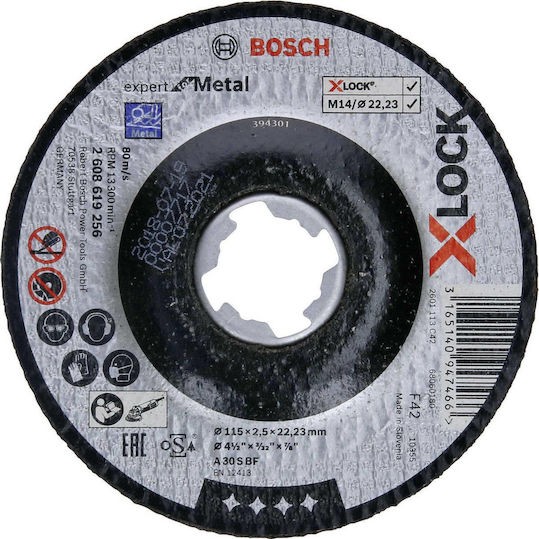 Bosch X-Lock Expert Δίσκος Κοπής Μετάλλου 115mm 2608619256