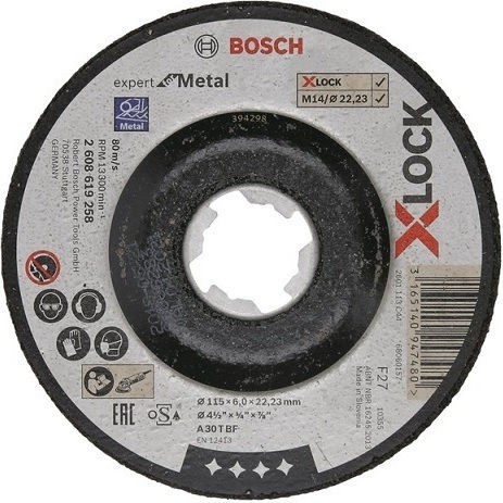Bosch X-Lock Expert for Metal Δίσκος Λείανσης Μετάλλου 115mm
