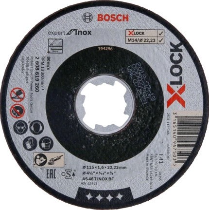 Bosch Δίσκος Κοπής Μετάλλου 115mm 2608619260