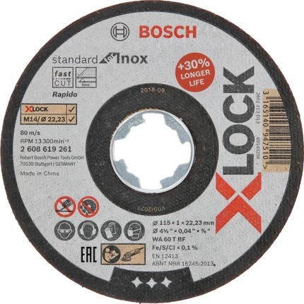 Bosch Δίσκος Κοπής Μετάλλου 115mm 2608619261