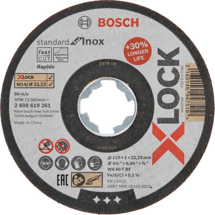 Bosch Δίσκος Κοπής Μετάλλου 115mm 2608619261