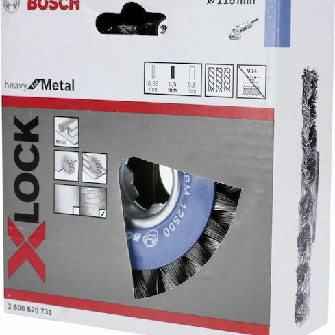 Bosch 2608620731 Συρματόβουρτσα με Κοτσίδες για Γωνιακό Τροχό 115mm