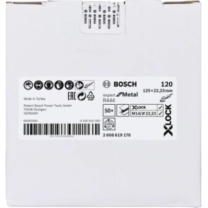 Bosch Φύλλο Λείανσης Έκκεντρου Τριβείου K120 125x125mm