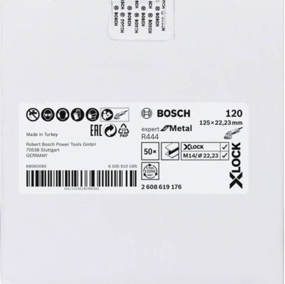 Bosch Φύλλο Λείανσης Έκκεντρου Τριβείου K120 125x125mm