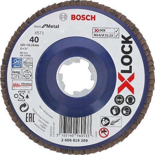 Bosch X-LOCK X571 Δίσκος Λείανσης Μετάλλου 125mm G40