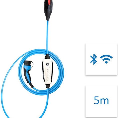 Dinitech Φορητός Μονοφασικός Σταθμός Φόρτισης 22kW με Ενσωματωμένο Καλώδιο Type 2 (289471)