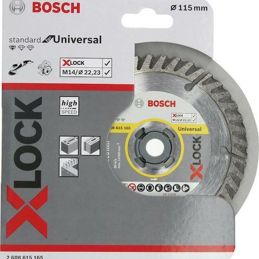 Bosch X-Lock Standard Universal Δίσκος Κοπής Δομικών Υλικών 115mm 2608615165