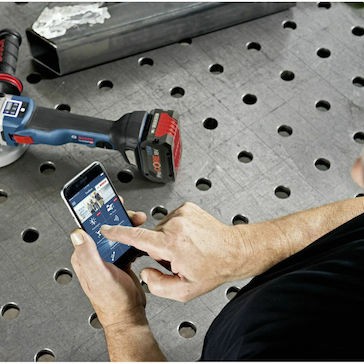 Bosch GWX 18V-10 SC Τροχός 125mm Μπαταρίας Brushless με Ρύθμιση Στροφών 18V Solo