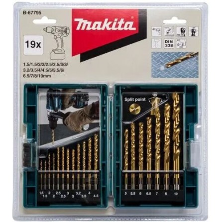 Makita Σετ 19 Διαμαντοτρύπανα HSS με Κυλινδρικό Στέλεχος για Μέταλλο