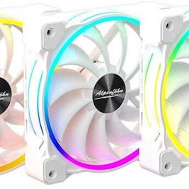 Alpenfoehn Wing Boost 3 ARGB High Speed Case Fan 120mm με Σύνδεση 4-Pin PWM 3τμχ Λευκό
