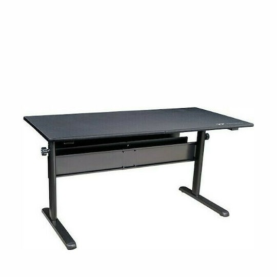 Ηλεκτρικό Γραφείο Gaming Bale Station Ξύλινο Black με Μεταλλικά Πόδια & Ρυθμιζόμενο Ύψος 150x70x73.5εκ.