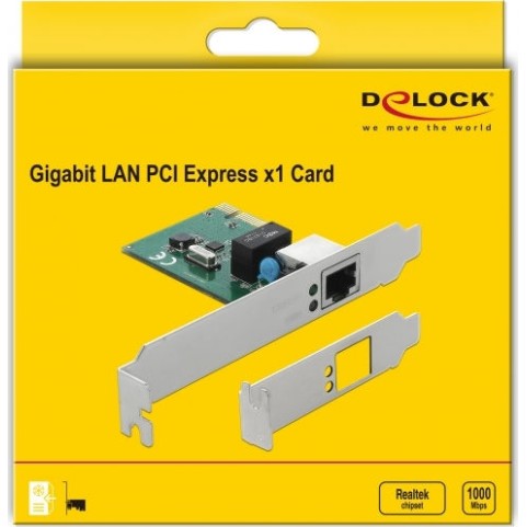 DeLock Ενσύρματη Κάρτα Δικτύου Gigabit (1Gbps) Ethernet PCI-e