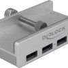 DeLock USB 3.0 Hub 4 Θυρών με σύνδεση USB-A Ασημί