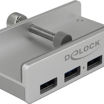 DeLock USB 3.0 Hub 4 Θυρών με σύνδεση USB-A Ασημί