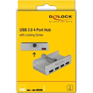 DeLock USB 3.0 Hub 4 Θυρών με σύνδεση USB-A Ασημί