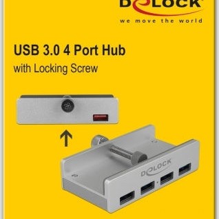 DeLock USB 3.0 Hub 4 Θυρών με σύνδεση USB-A Ασημί