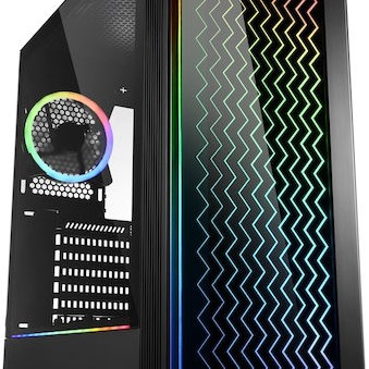 Sharkoon RGB Lit 200 Gaming Midi Tower Κουτί Υπολογιστή με Πλαϊνό Παράθυρο Μαύρο