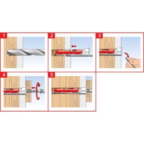fischer Κιτ Βιδωτού Γάντζου + Επιτοίχιου Βύσματος 5cm Ούπα Πλαστικό 10x50mm 10τμχ