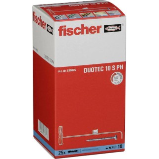 fischer Κιτ Βιδωτού Γάντζου + Επιτοίχιου Βύσματος 5cm Ούπα Πλαστικό 10x50mm 10τμχ