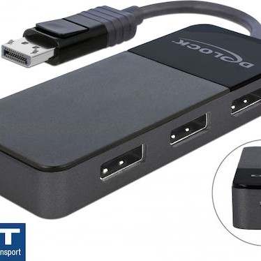 DeLock video splitter Μετατροπέας DisplayPort male σε DisplayPort female