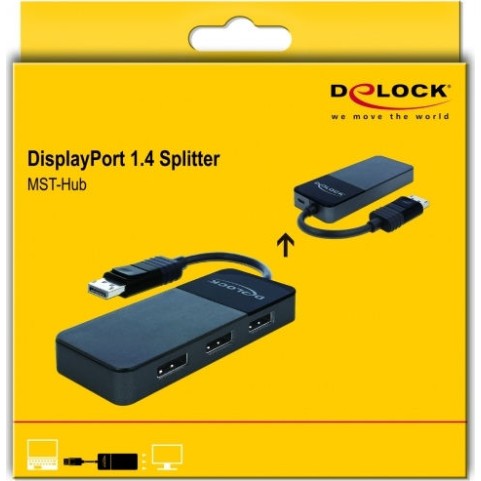 DeLock video splitter Μετατροπέας DisplayPort male σε DisplayPort female