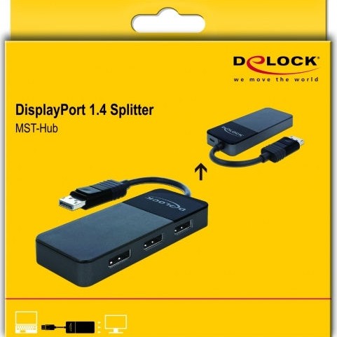 DeLock video splitter Μετατροπέας DisplayPort male σε DisplayPort female