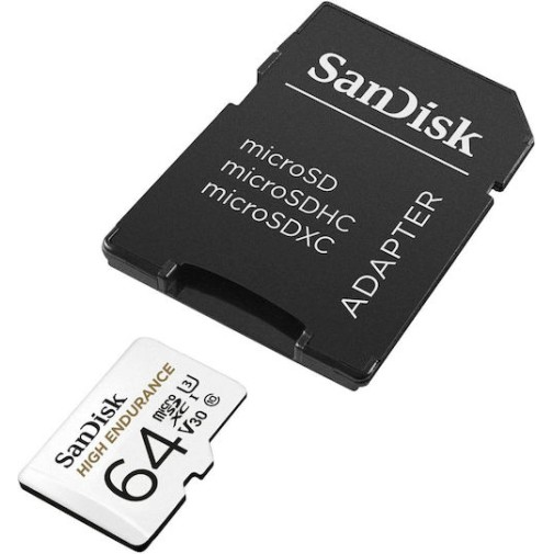 Sandisk High Endurance microSDXC 64GB Class 10 U3 V30 UHS-I με αντάπτορα