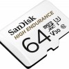 Sandisk High Endurance microSDXC 64GB Class 10 U3 V30 UHS-I με αντάπτορα