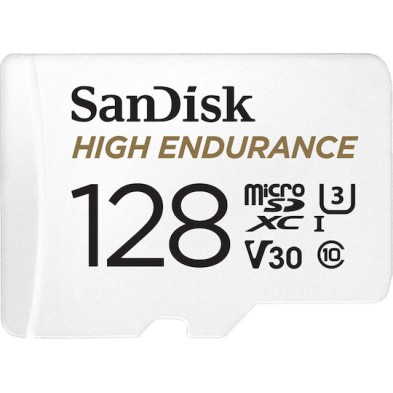 Sandisk High Endurance microSDXC 128GB Class 10 U3 V30 UHS-I με αντάπτορα