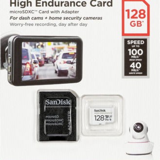 Sandisk High Endurance microSDXC 128GB Class 10 U3 V30 UHS-I με αντάπτορα