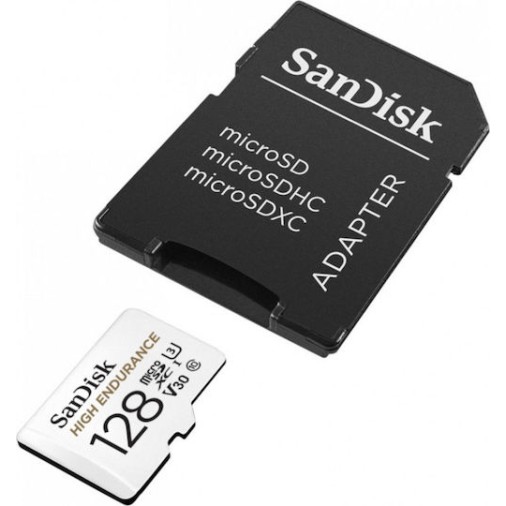 Sandisk High Endurance microSDXC 128GB Class 10 U3 V30 UHS-I με αντάπτορα