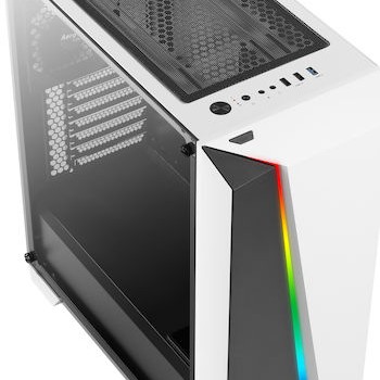Aerocool Cylon Pro Tempered Glass Gaming Midi Tower Κουτί Υπολογιστή με Πλαϊνό Παράθυρο και RGB Φωτισμό Λευκό