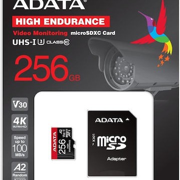Adata High Endurance microSDXC 256GB Class 10 U3 V30 A2 UHS-I