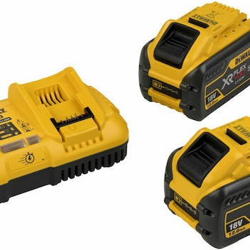 Dewalt Σετ 2 Μπαταριών Εργαλείου Λιθίου 54V Χωρητικότητας 12Ah με Φορτιστή