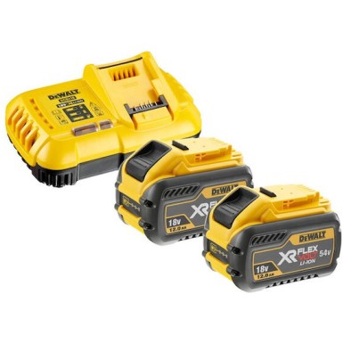 Dewalt Σετ 2 Μπαταριών Εργαλείου Λιθίου 54V Χωρητικότητας 12Ah με Φορτιστή