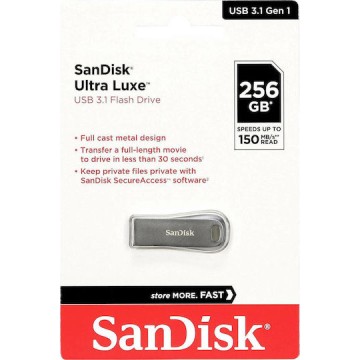 Sandisk Ultra Luxe 256GB USB 3.1 Stick Ασημί