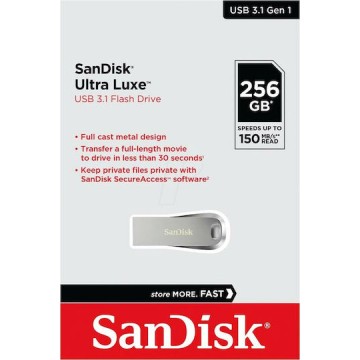 Sandisk Ultra Luxe 256GB USB 3.1 Stick Ασημί