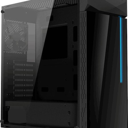Gigabyte C200 Glass Gaming Midi Tower Κουτί Υπολογιστή με Πλαϊνό Παράθυρο και RGB Φωτισμό Μαύρο