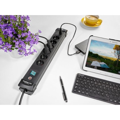 Brennenstuhl Premium-Line Πολύπριζο Ασφαλείας 6 Θέσεων με 2 USB-A και Καλώδιο 3m